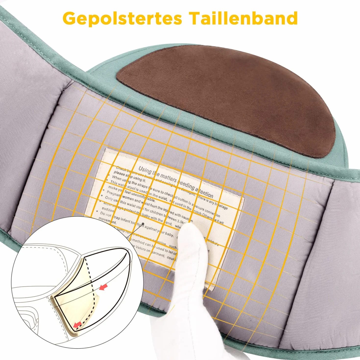 Taburete de Cintura para Bebé 0-36 Meses GAGAKU Azul Claro
