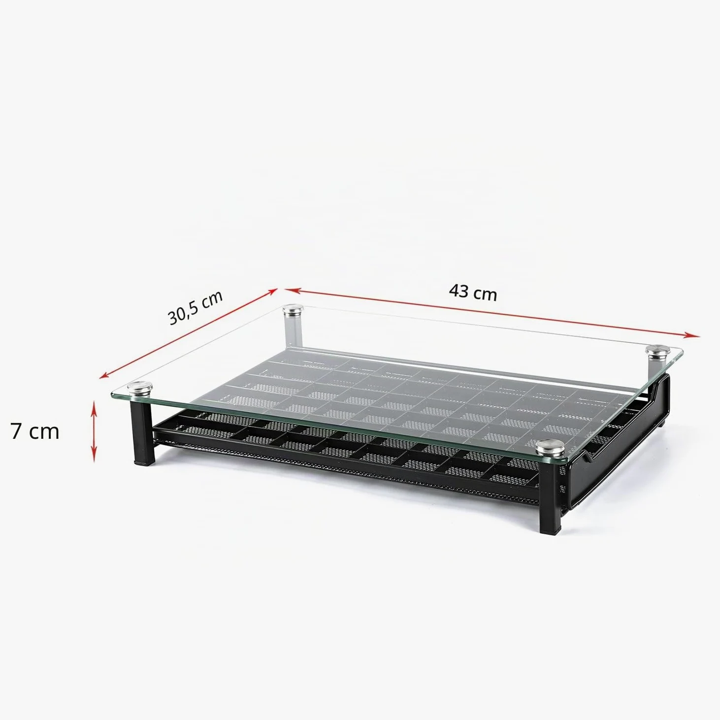 HiveNets Nespresso Cajón para Almacenar Cápsulas de Café Portacápsulas Soporte con Vidrio Templado para 60 Pcs