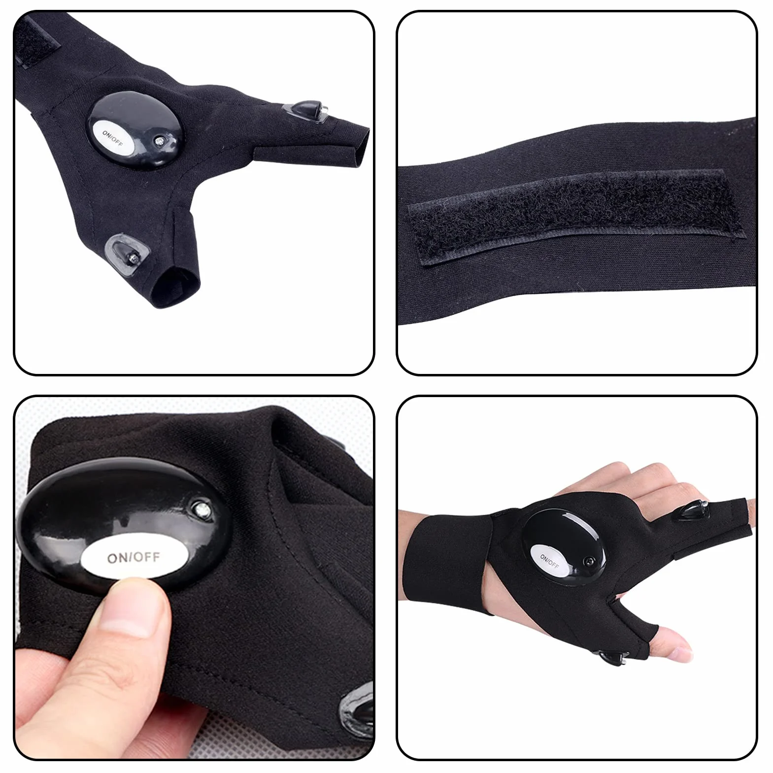 Guantes impermeables con luces para hombre, accesorios de pesca, regalos de Papá Noel
