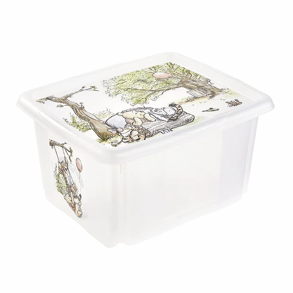 Keeeper Caja de almacenamiento Winnie 24 l Giratoria apilable Natural transparente