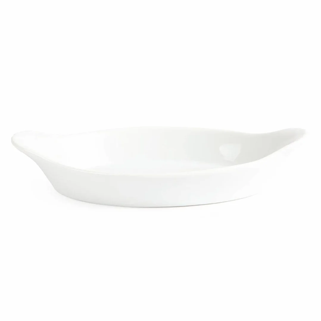 Olympia Whiteware - Juego de 6 platos ovalados para servir (porcelana, 289 mm, apto para horno)