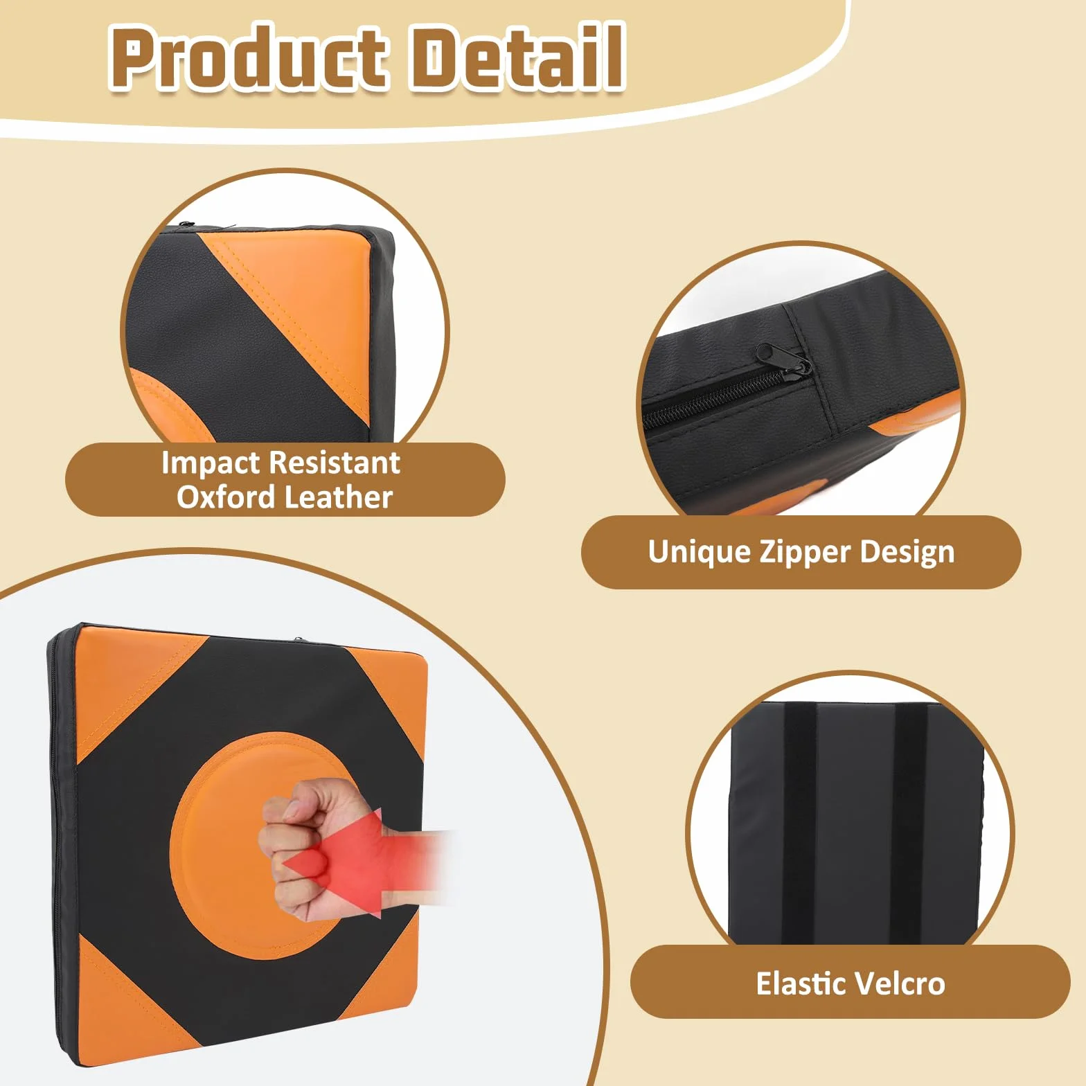 Almohadilla de Boxeo de Pared 38x38x7cm Portátil Ajustable Cuadrado Esponja Alta Elasticidad