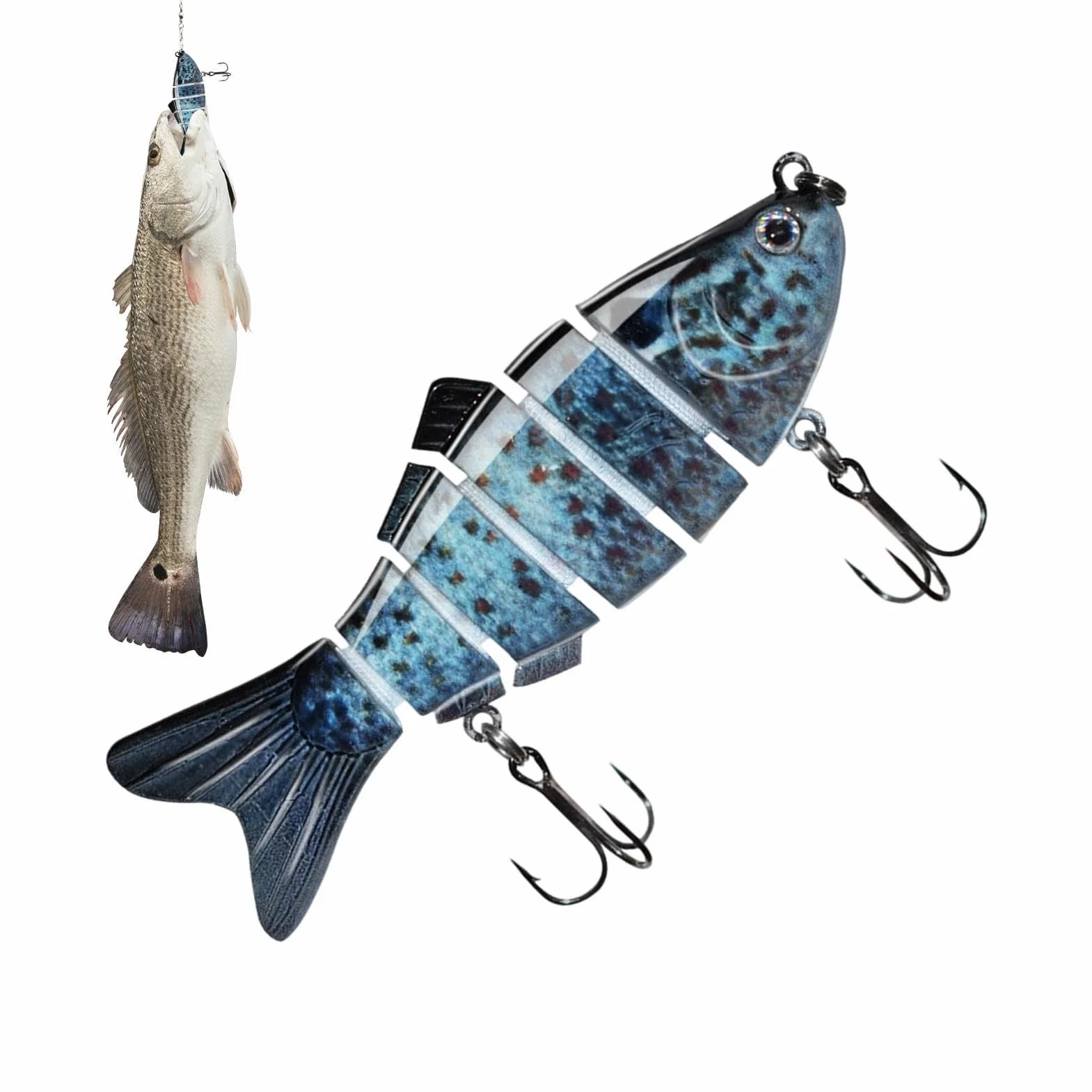 Señuelos para Black Bass, Equipo de Captura con Diseño de 6 Segmentos | Señuelo Duro para Pesca de Bass