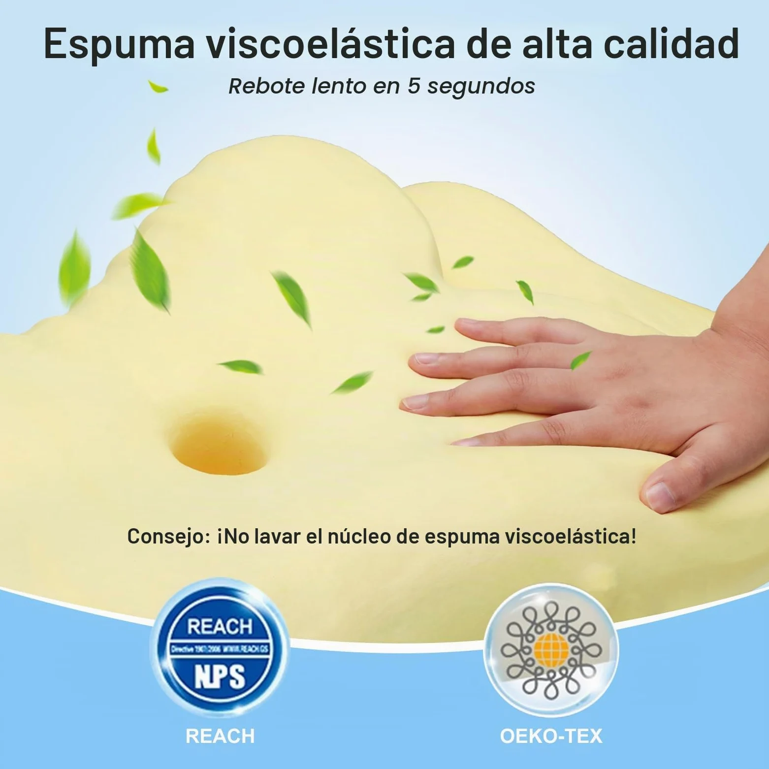 Cozary Almohada Cervicales y Cuello, Almohada Cervical de Espuma Viscoelástica, Almohadas Ergonómica para Dormir de Lado y Boca Arriba