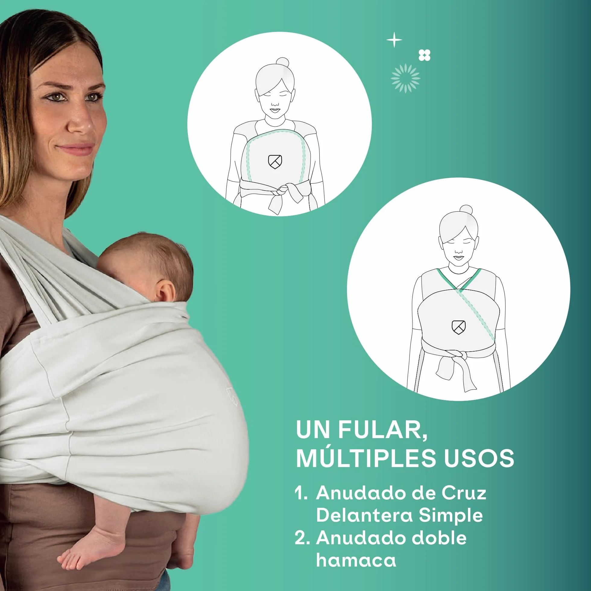 Koala Babycare Fular portabebes Cuddle Band 2.0 100% algodón hasta 15 kg ajustable unisex