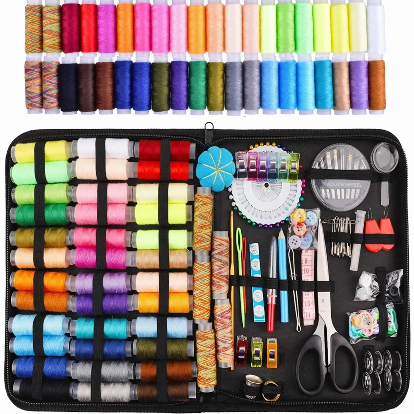 Kit de Costura de Viaje Juego de caja de costura multifuncional for bricolaje, portátil, for coser a mano, herramientas de bordado, accesorios de costura for el hogar para Principiantes y Profesionale