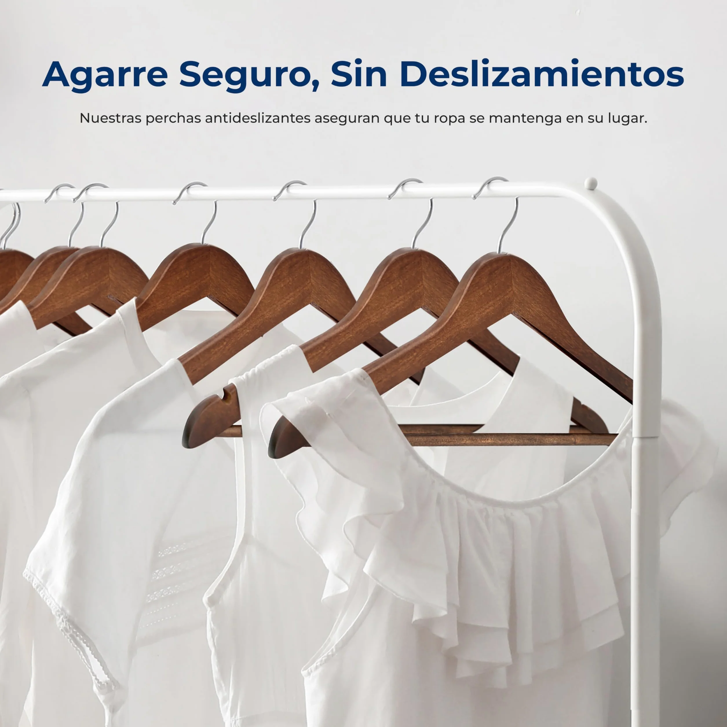 SereneLifeHome Perchas Madera, Ropa, Pack de 10, Antideslizantes, con Gancho Giratorio de 360°