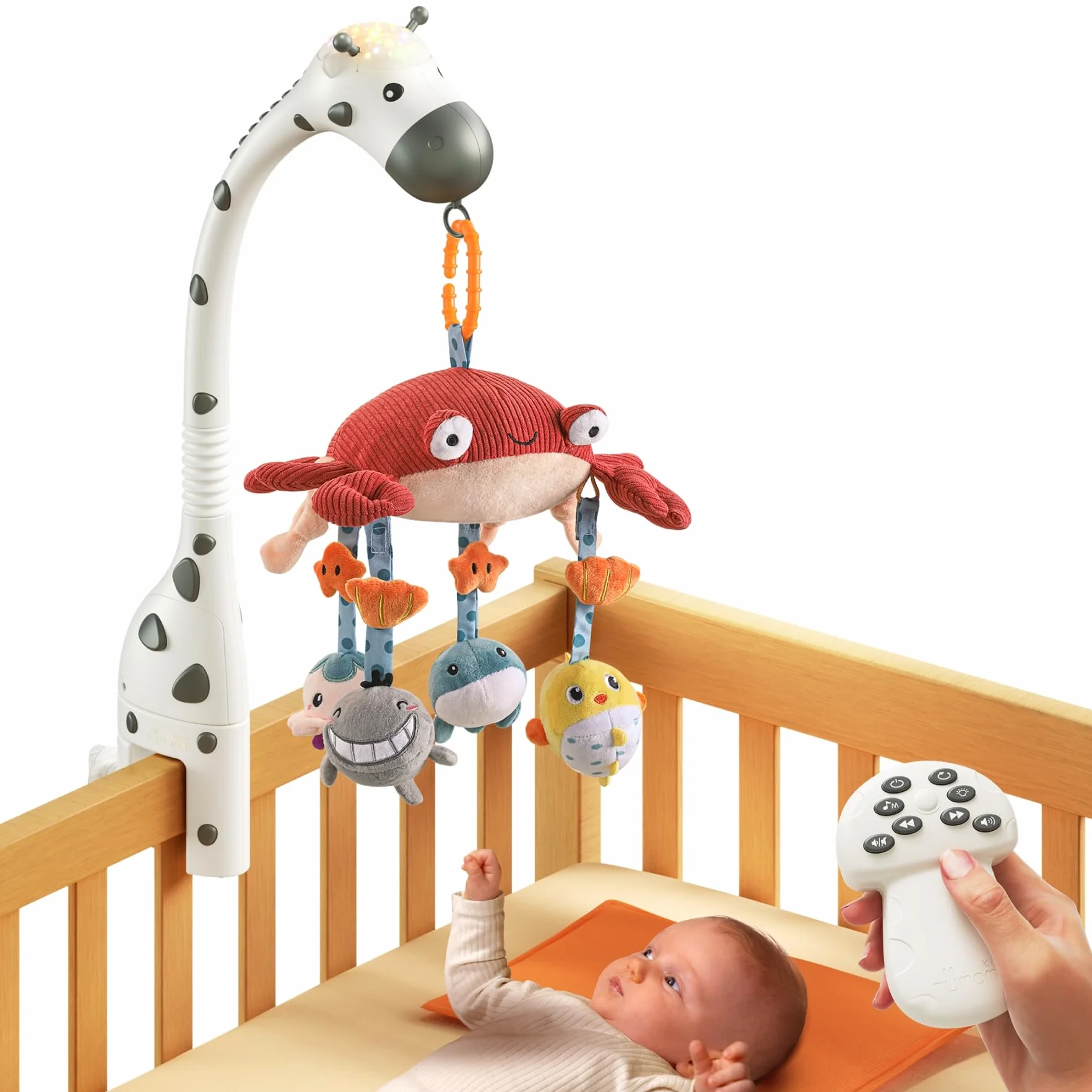 TUMAMA Cuna Bebe con Musica y Luz Juguete Giratorio Desmontable Carrusel para Bebes 0-12 Meses