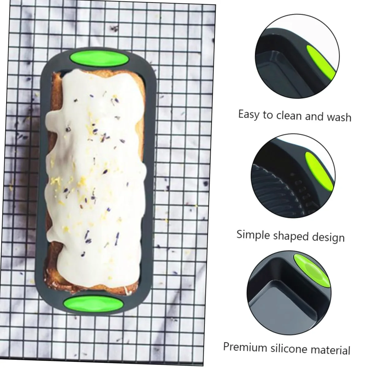 Luxshiny Molde para Hornear Pasteles 5 Piezas de Silicona Gris, Kit Práctico para Repostería y Bizcochos en Horno