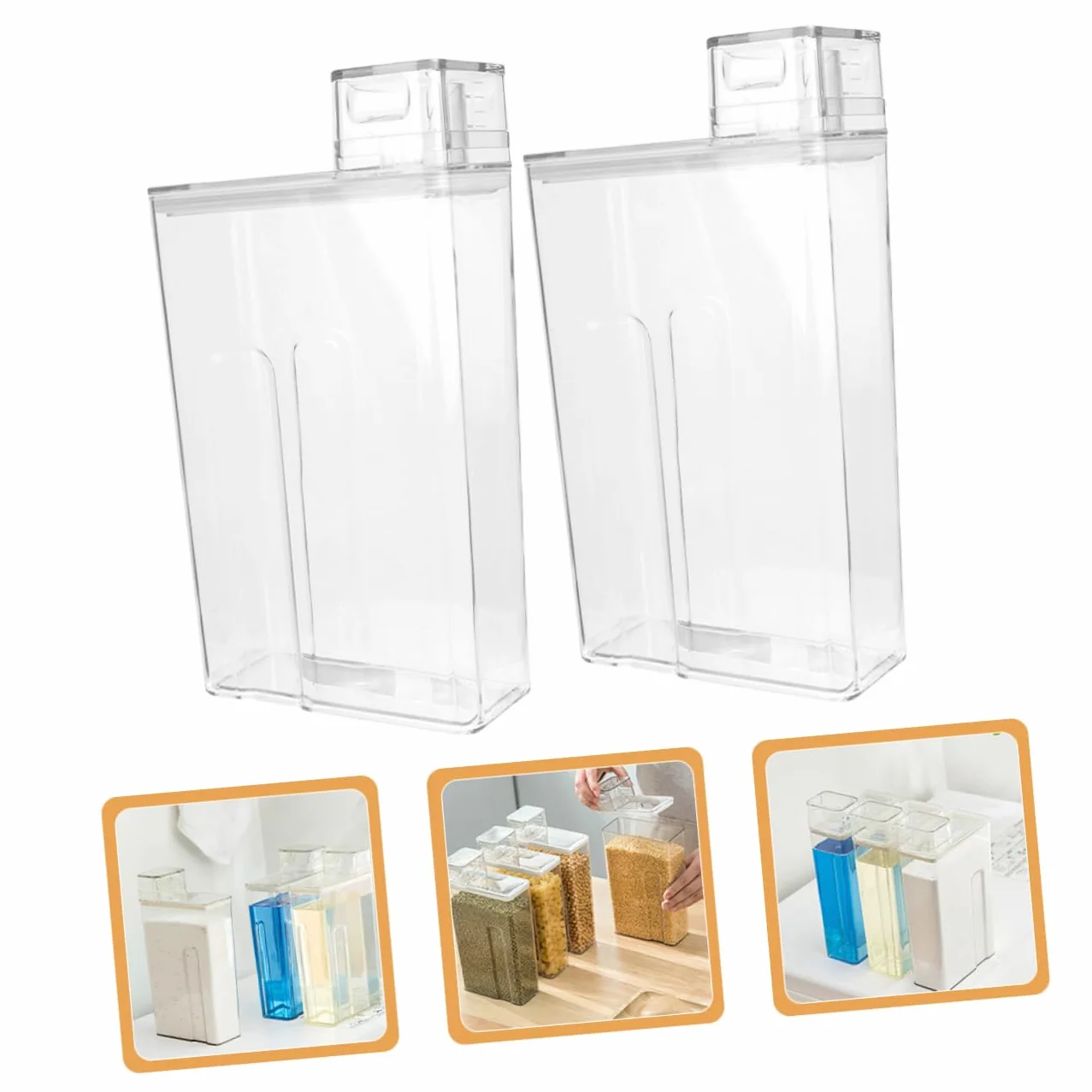 2piezas Botellas De Lavandería Rellenables De Transparente para Líquidos Detergentes y Jabones para Almacenamiento De Loción Baño