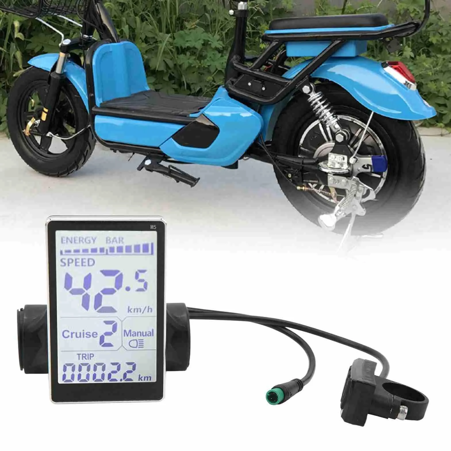 Keenso Pantalla LCD Bicicleta Eléctrica 5 Pines Compatible 24V 36V 48V 60V LED