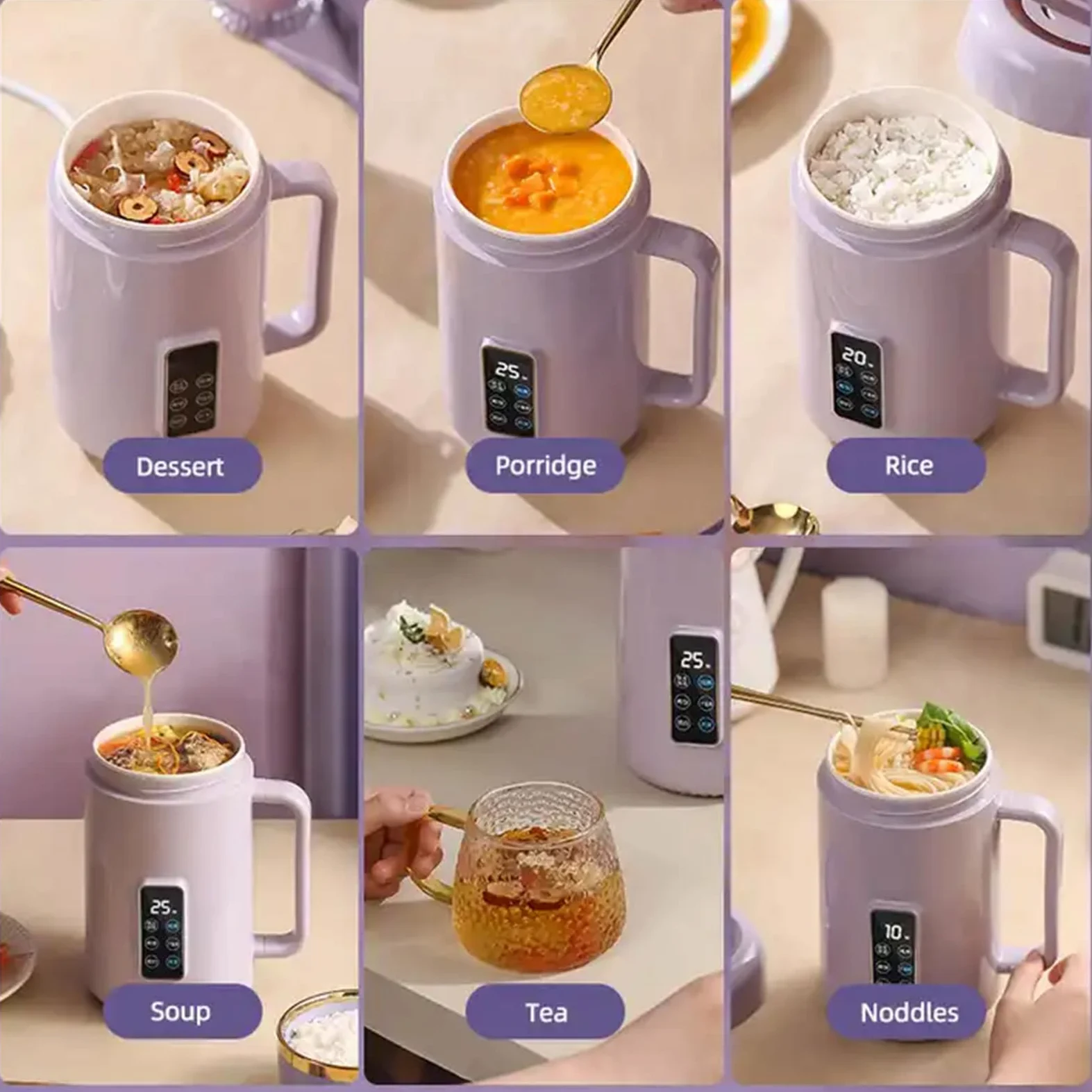Cocina eléctrica con olla caliente,Olla eléctrica portátil | Olla para | cocinar fideos de 1000ml, olla para Ramen - de Fideos Rápida Antiadherente, Eléctrica Imprescindible en el Do