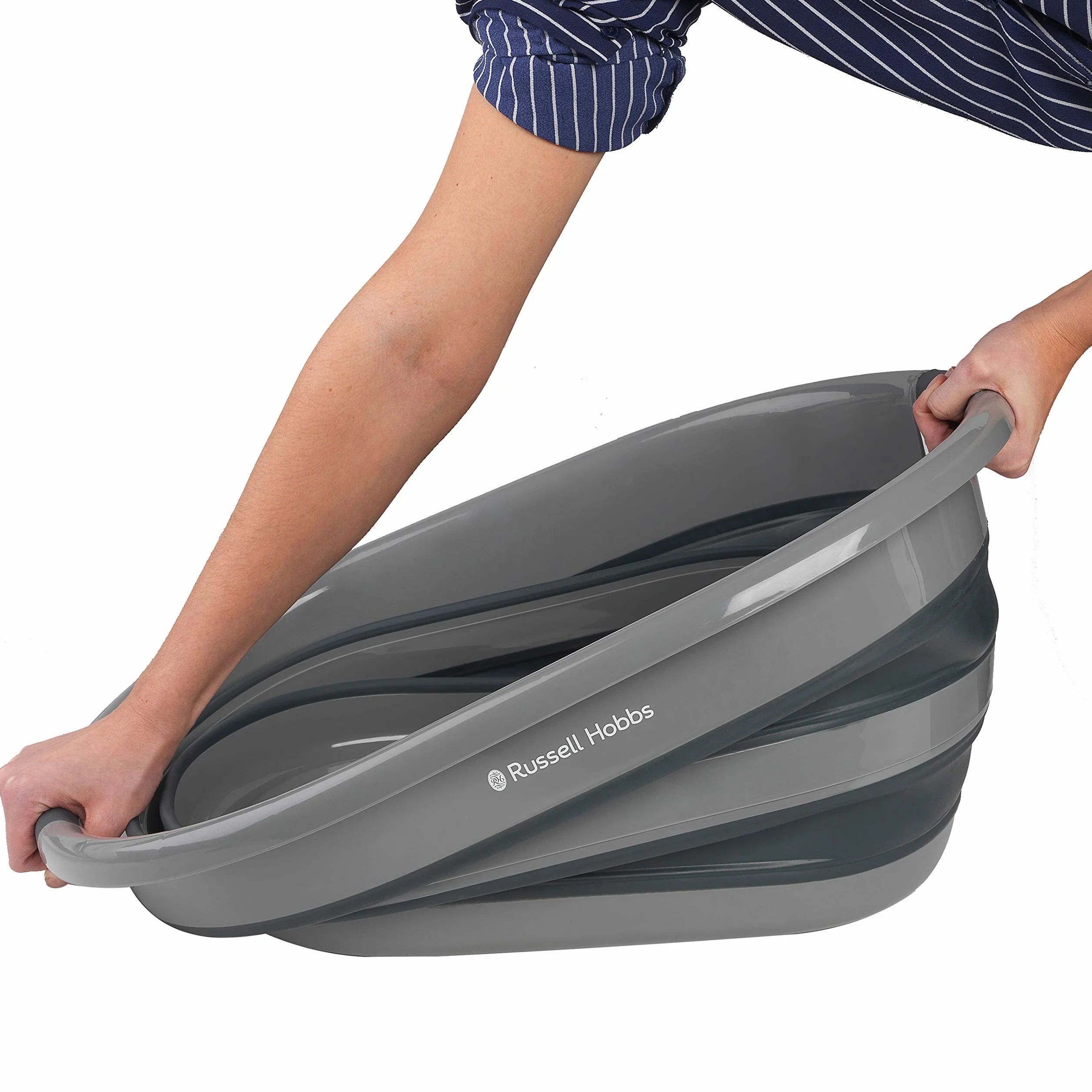 Russell Hobbs Cesta de lavandería plegable 27L silicona/plástico negro/gris