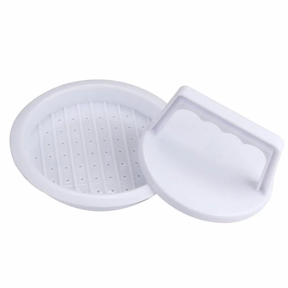 Molde redondo para hacer hamburguesas y barbacoa, de plástico, molde para hacer pastel de carne, moldes para hamburguesas y prensa para hamburguesas, duradero, fácil de limpiar, mu