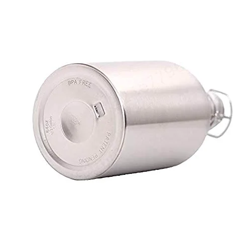 Botellas de cerveza al aire libre, 2 L, de acero inoxidable, gran capacidad, con tapa abatible