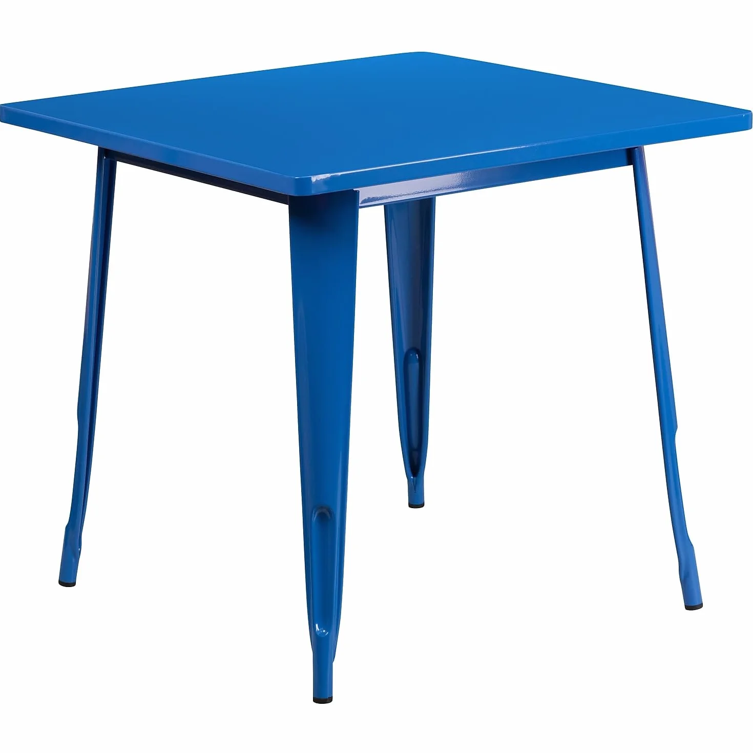 Flash Muebles 31,5 "Square Metal Indoor-Outdoor Cuadro, Metal, Azul, 31.5"