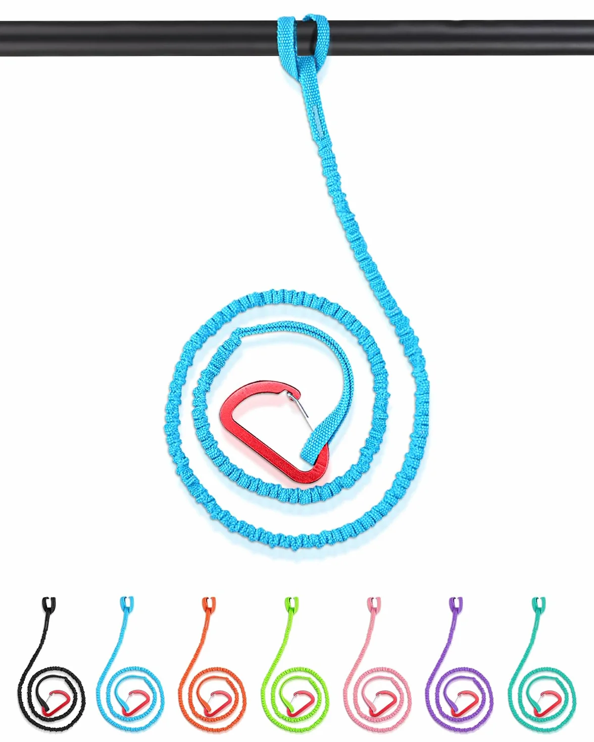 Abahub Paddle Leash Kayak Sup 150-210cm Elastic Correa Seguridad Mosquetón