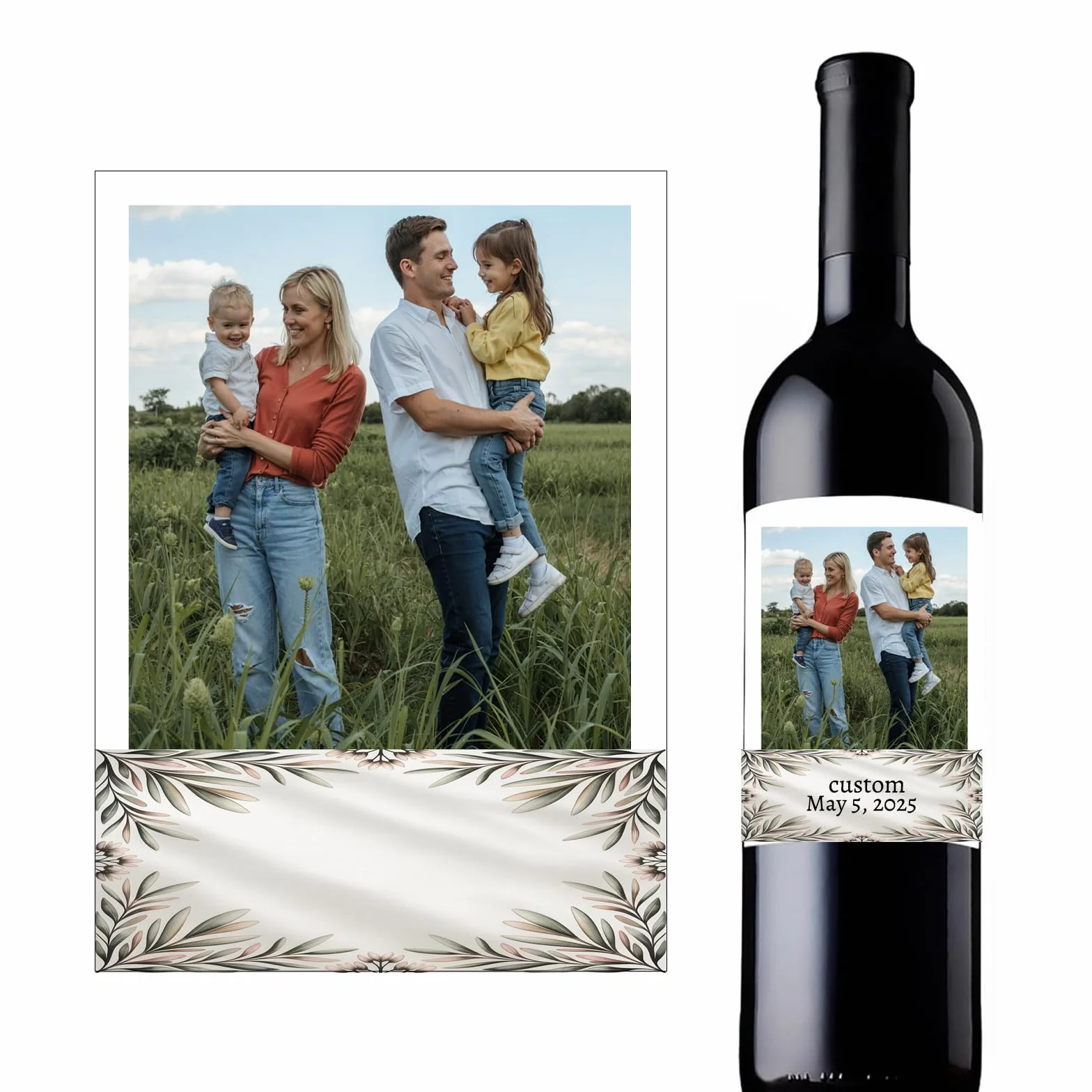 Etiquetas personalizadas para botellas de vino para tradiciones familiares | Pegatinas de reunión anual