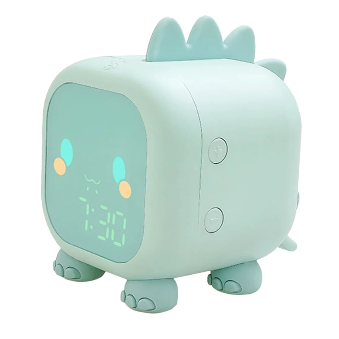 Mipcase Reloj Despertador Inteligente Diseño Animal de Plástico Verde, Función de Repetición y Silencio, Adecuado para Mesa de Noche Infantil