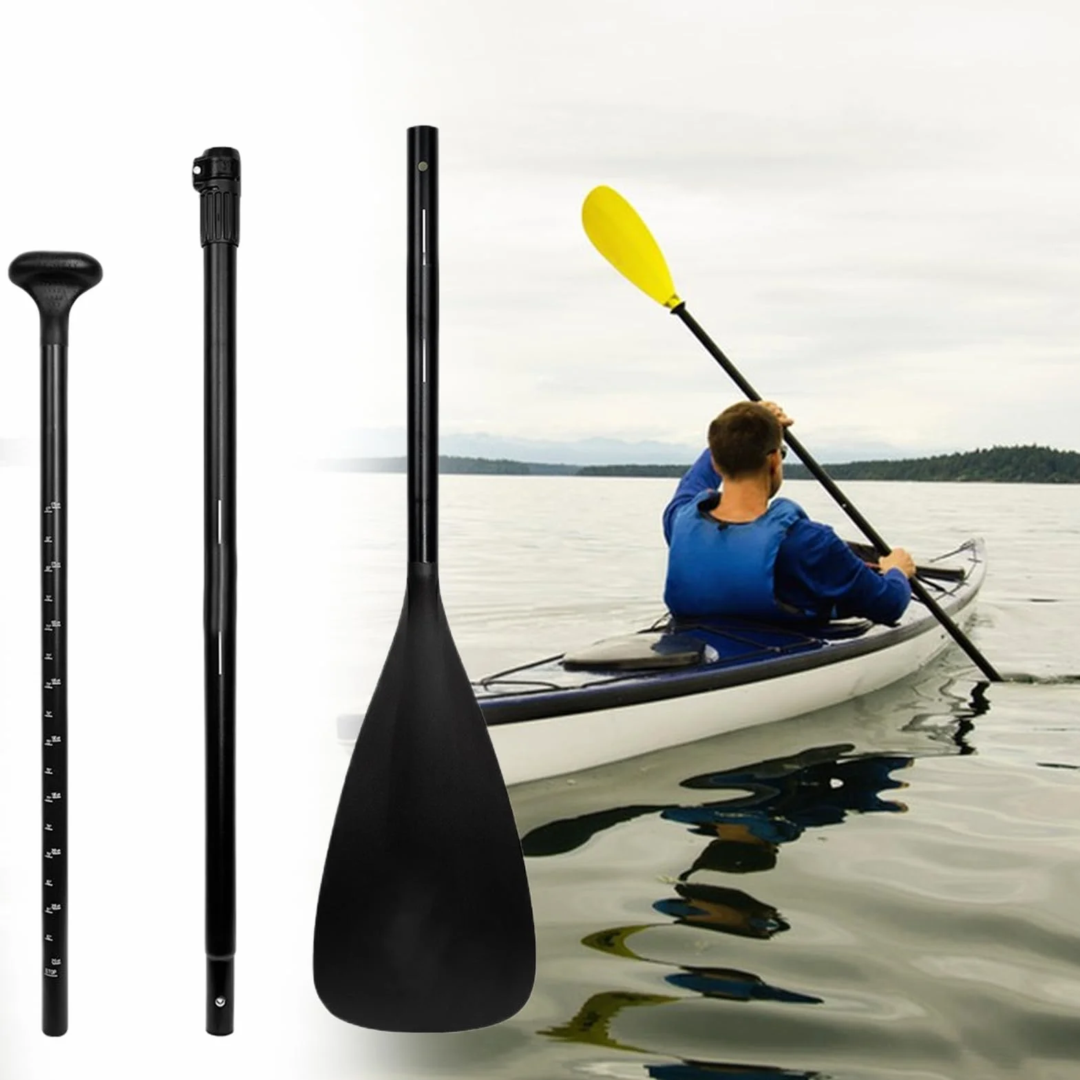 Remos inflables para kayak, tabla de remo extraíble para surf, suministros reutilizables para deportes acuáticos