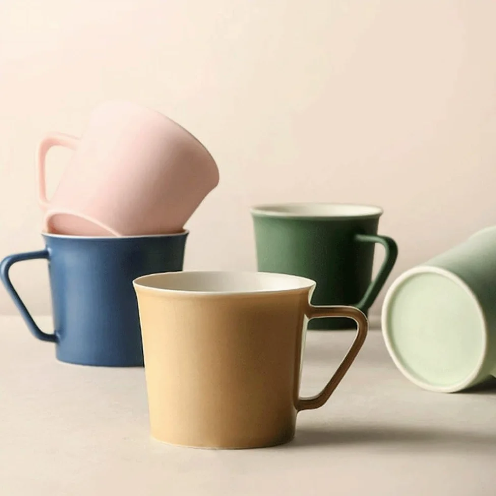 Tazas Taza de cerámica, 1 Pieza Tazas café 350 ml for el hogar, la Oficina, té con Leche, Latte y Capuchino Tazas de Café(Beige)