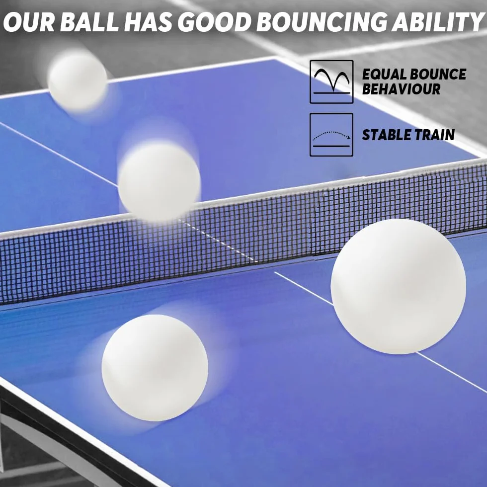 Mizikuu 50 Pelotas de Ping Pong Blancas Plástico Entrenamiento Lanzamiento Deportivo