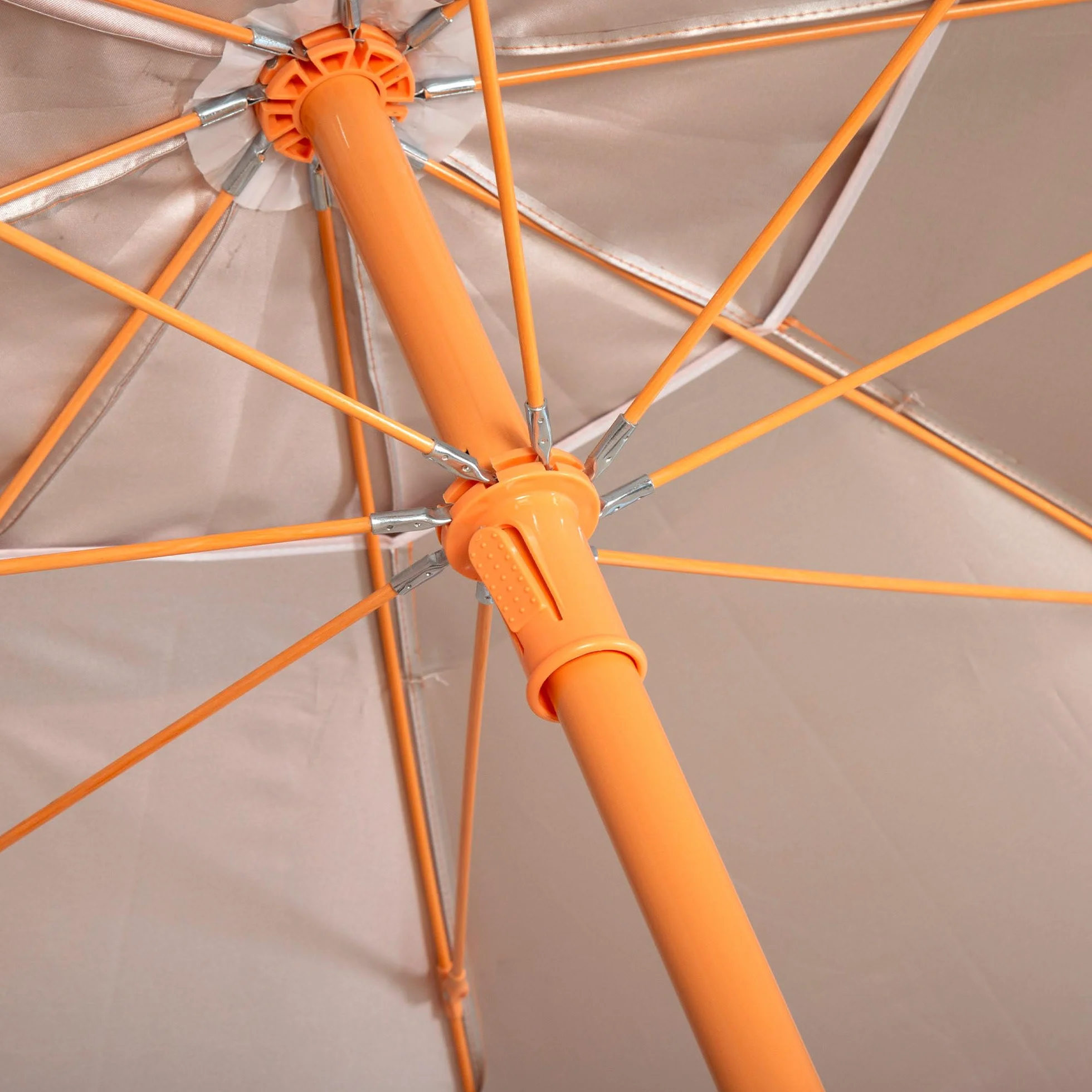 AKTIVE BEACH Sombrilla de playa inclinable D220 cm Naranja protección UV50 8 varillas Material oxford ventilación exterior