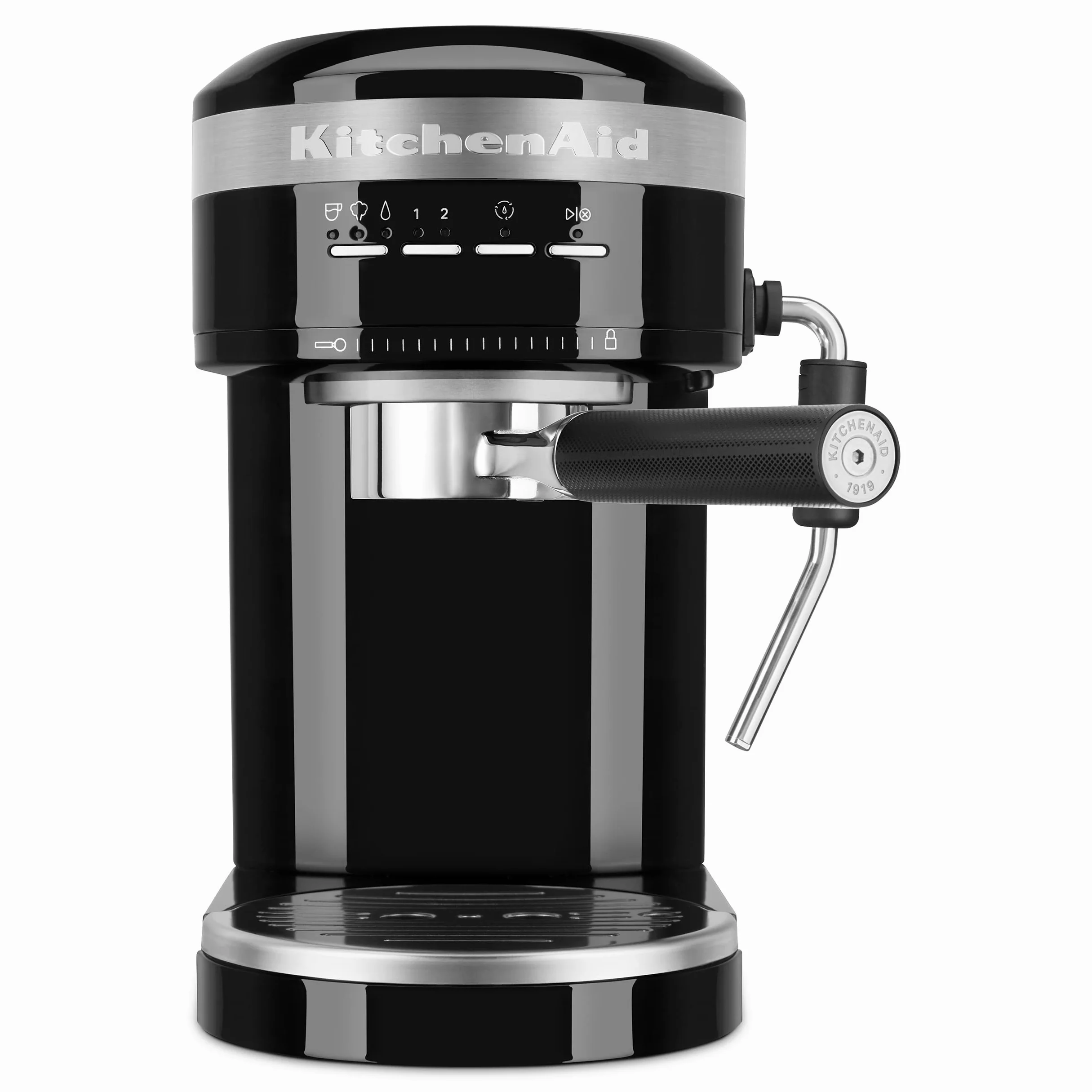 KitchenAid - Máquina de café espresso semiautomática de metal, color negro, 1,4 litros