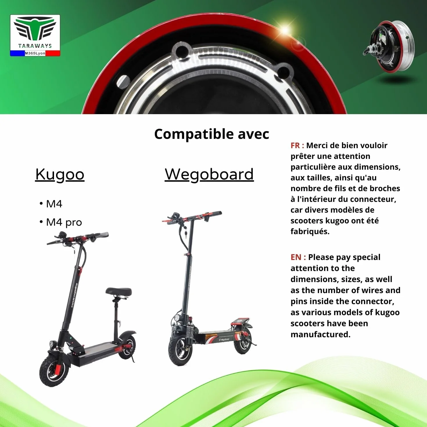 Motor trasero compatible con patinete eléctrico Kugoo M4/M4pro
