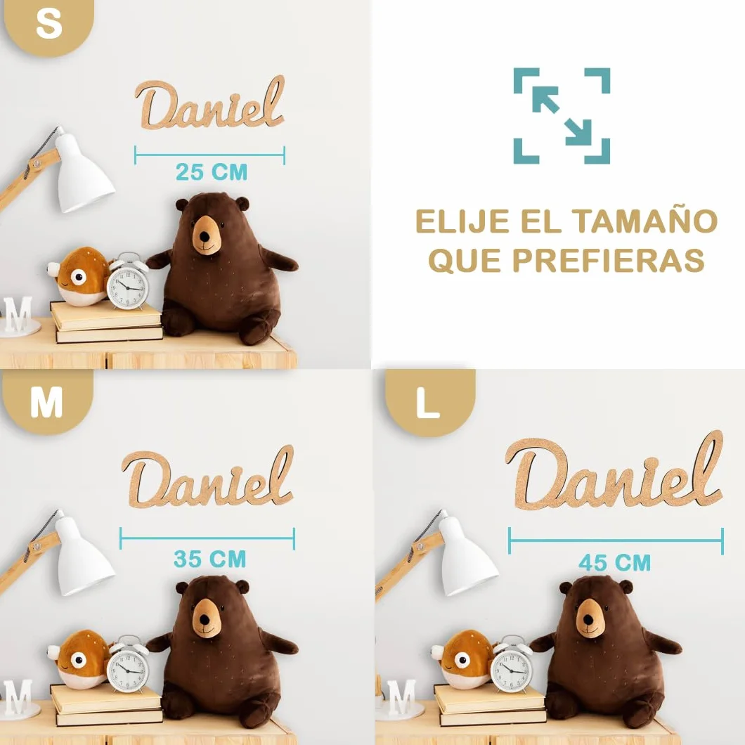 Nombre Madera Personalizado 25/35/45 cm Letras Decorativas Para Eventos Habitación Infantil Bautizo Baby Shower