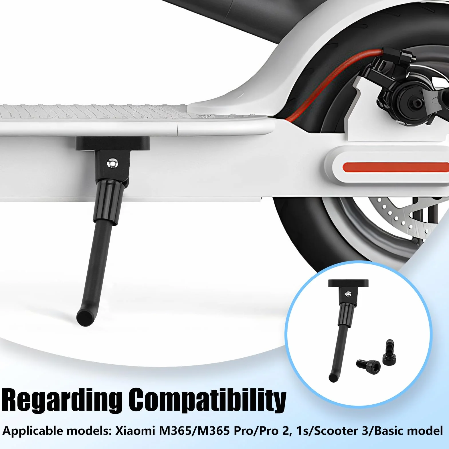 Xiaomi M365/Pro 2/1S/Scooter 3 Soporte Lateral para Scooter Eléctrico, Negro