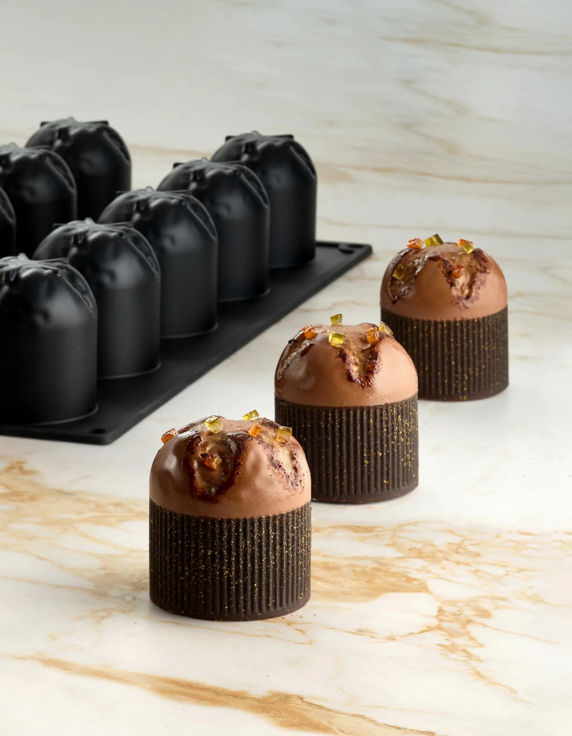Generico Moldes de silicona para pasteles PX43113 Panettone 15 Huellas – Accesorios profesionales para Navidad y pastelería – Moldes individuales para repostería – Moldes profesionales