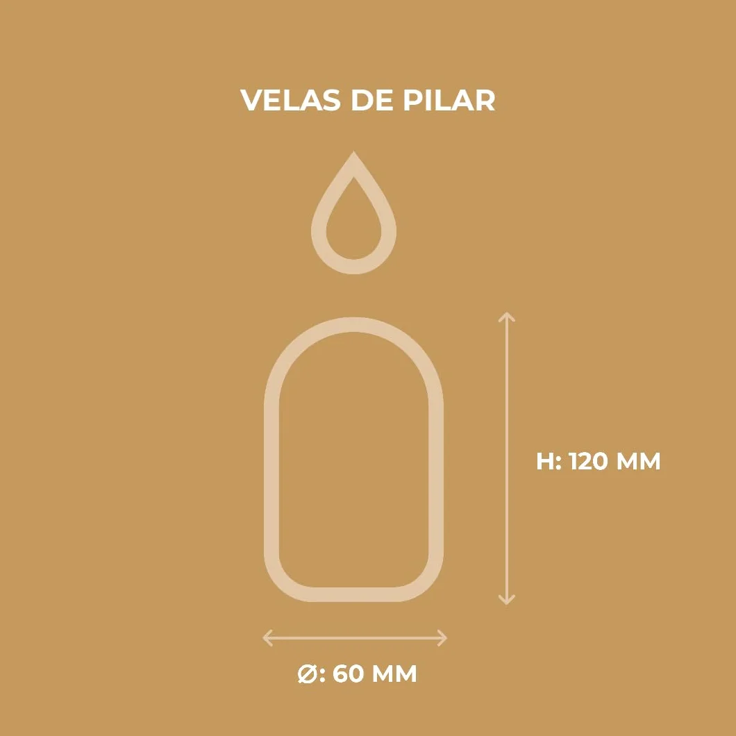 Horeca Candles - Velas de Pilar Marfil - Ø 6 x 12 cm - Juego de 12 Velones Decorativos - 40 Horas de Larga Duración - Sin Olor, Goteo ni Humo - Calidad RAL