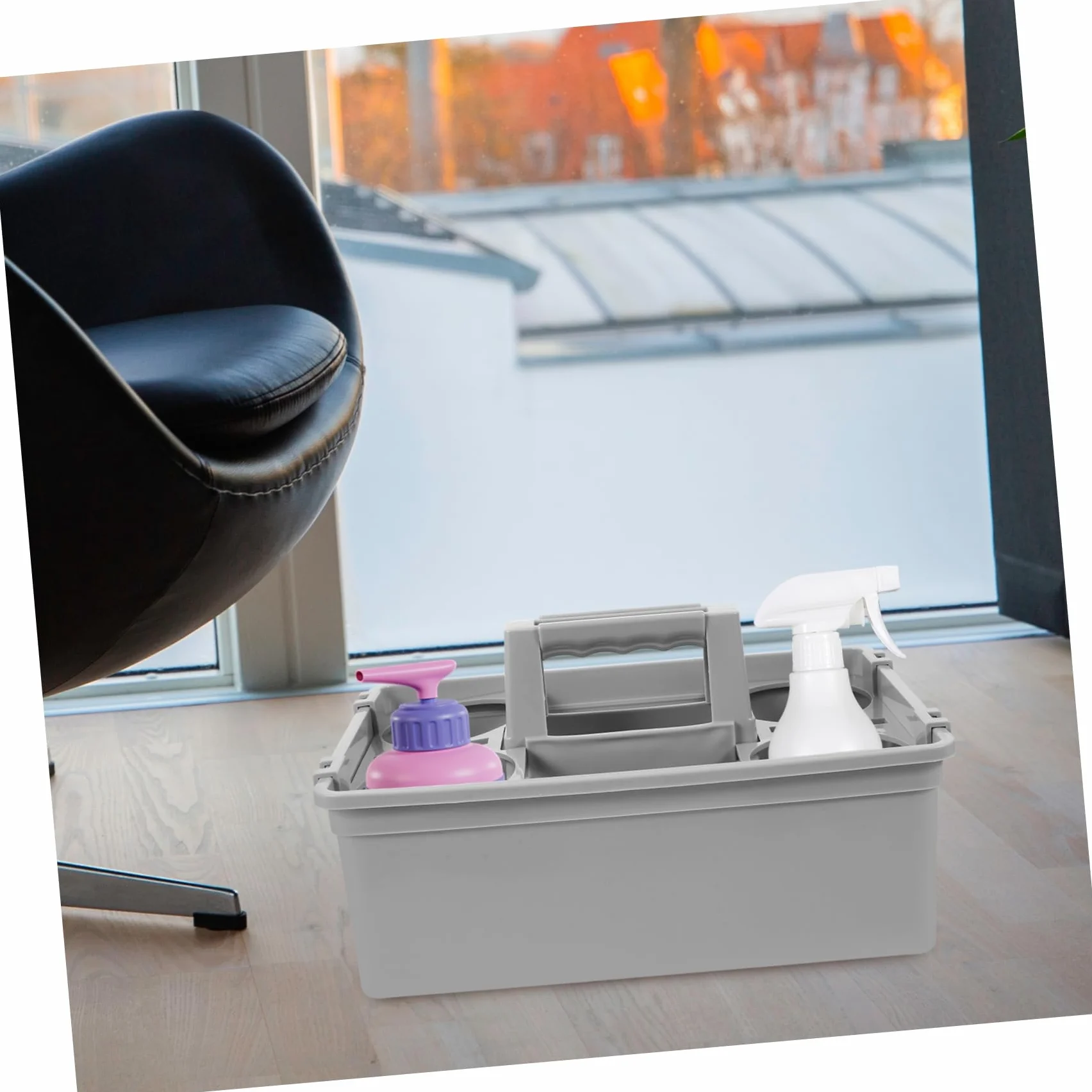 PRETYZOOM Cesta para Organización Ergonómica Compartimentos Separados Limpieza de Plástico Asa y Transporte Cómodo Hogar o Hotel