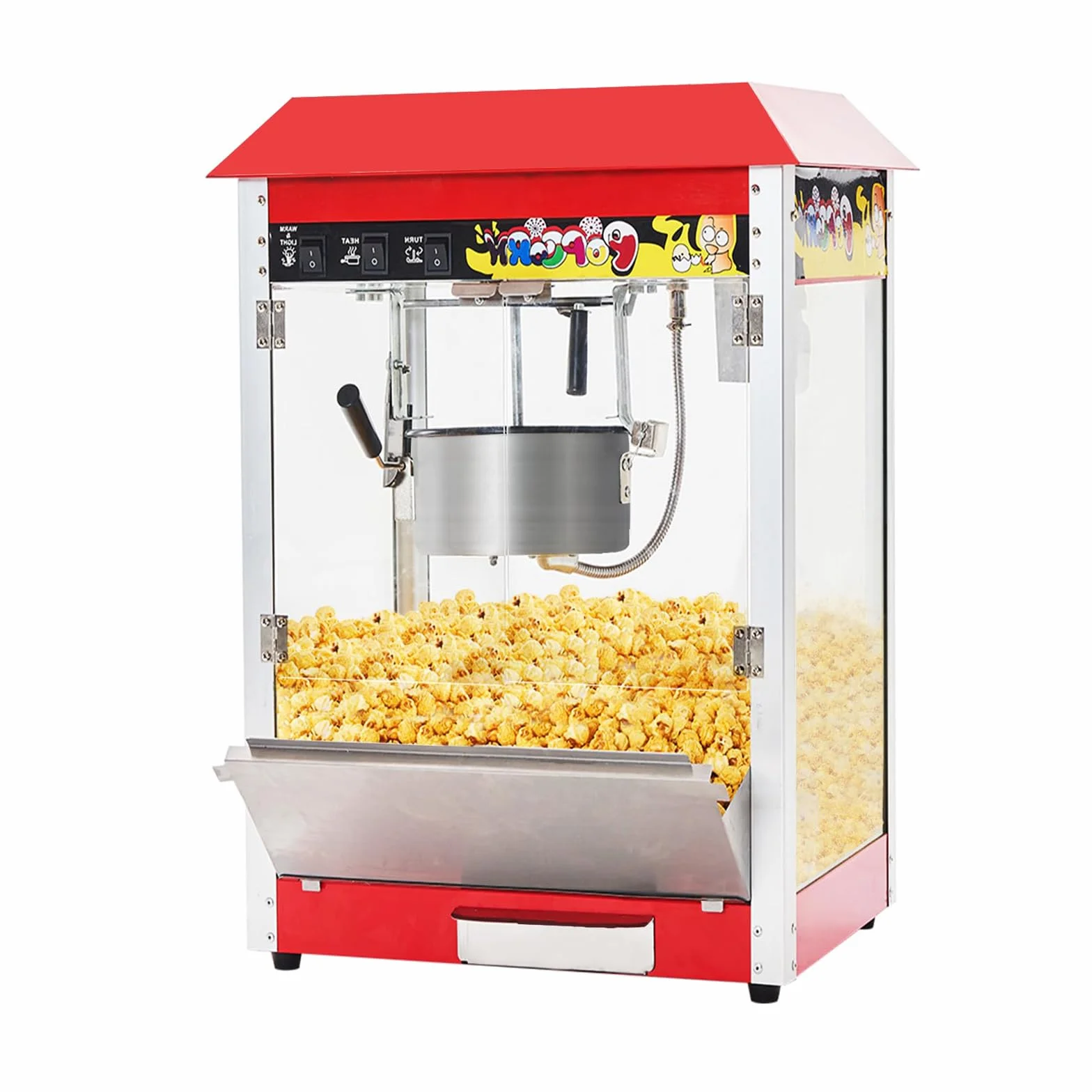 FfiMe Máquina de Palomitas de maíz, Máquina de Palomitas de maíz Profesional de 1400 W, Máquina de Palomitas de maíz eléctrica Comercial, Gran Capacidad, Aislamiento Inteligente, Utilizada en centros