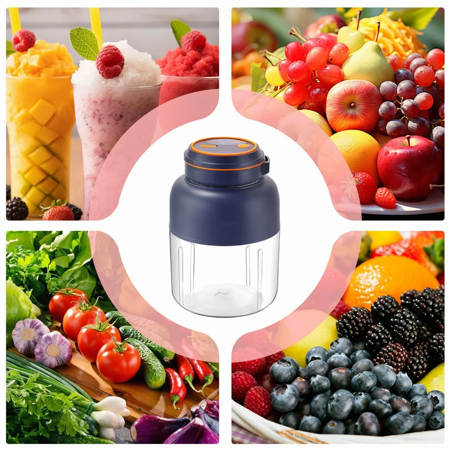 Batidora Licuadora Portátil Vaso Mezclador Eléctrico Inalámbrico Personal | Licuadora Portátil Personal Para Batidos Café Bebidas Comida Viaje Gimnasio Cocina Playa Pícnic Camping Mesa Hog