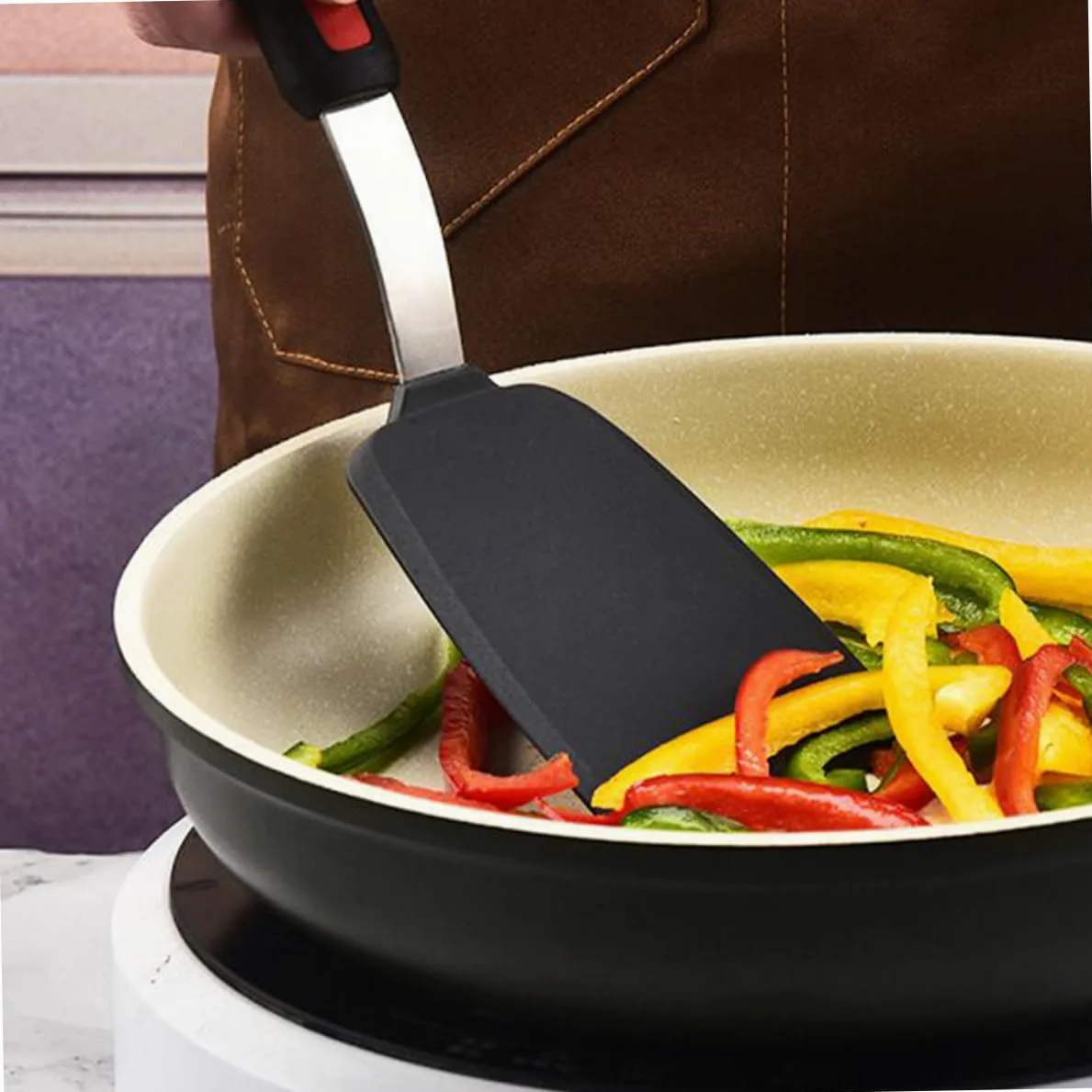 GLEAVI Espátulas de Silicona Espátula Antiadherente Flexible Utensilios de Cocina para Voltear Huevos y Galletas para Cocina