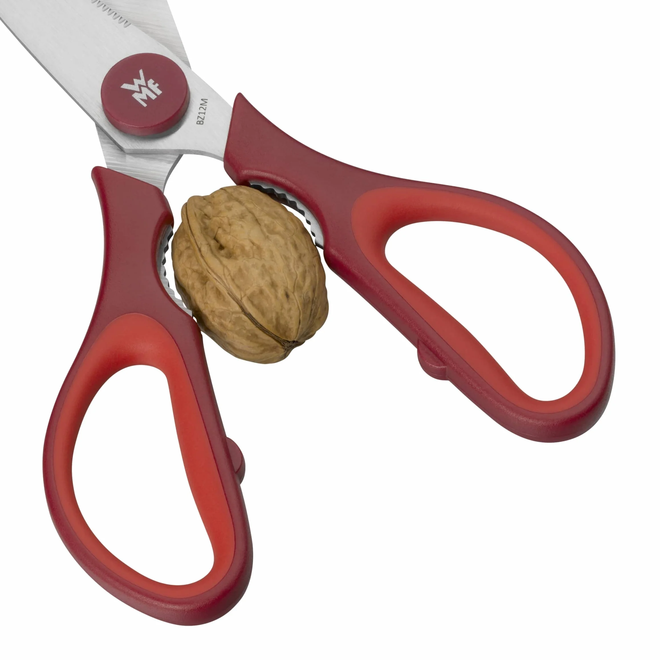 WMF Touch - Tijeras de Cocina 21 cm, Tijeras para el Hogar con Corte de Sierra y Abridor Integrado, Aptas para Diestros y Zurdos, Acero Inoxidable Cromargan, Rojo