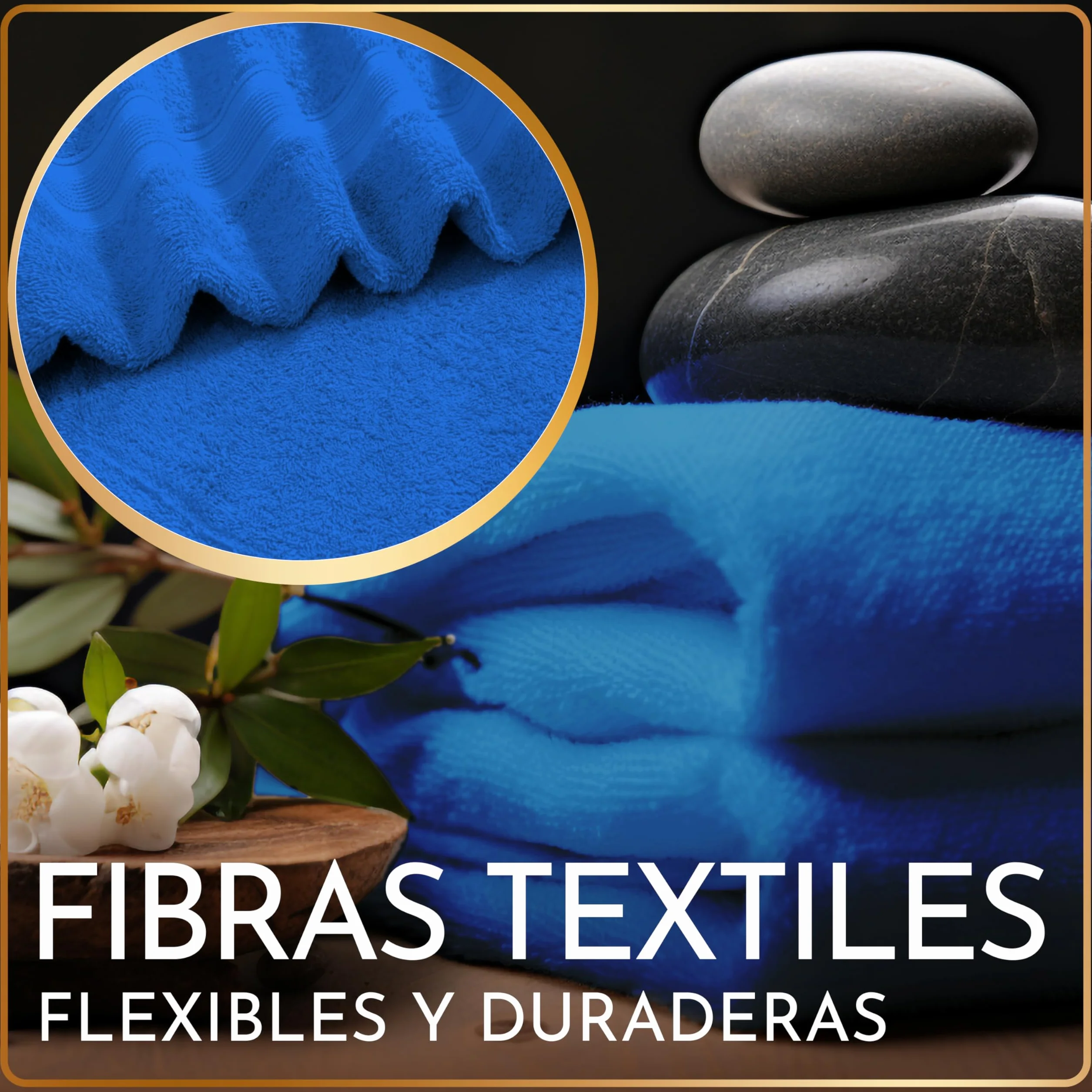 NatureMark Juego de 2 Toallas de Sauna, 80 x 200 cm, 100% algodón, Color: Azul Real