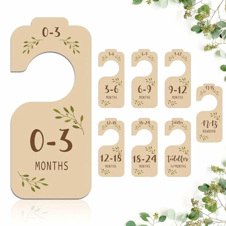 Separadores Divisores Para Armario De Bebe, Madera, 8 Piezas, Hasta +24 Meses, Beige
