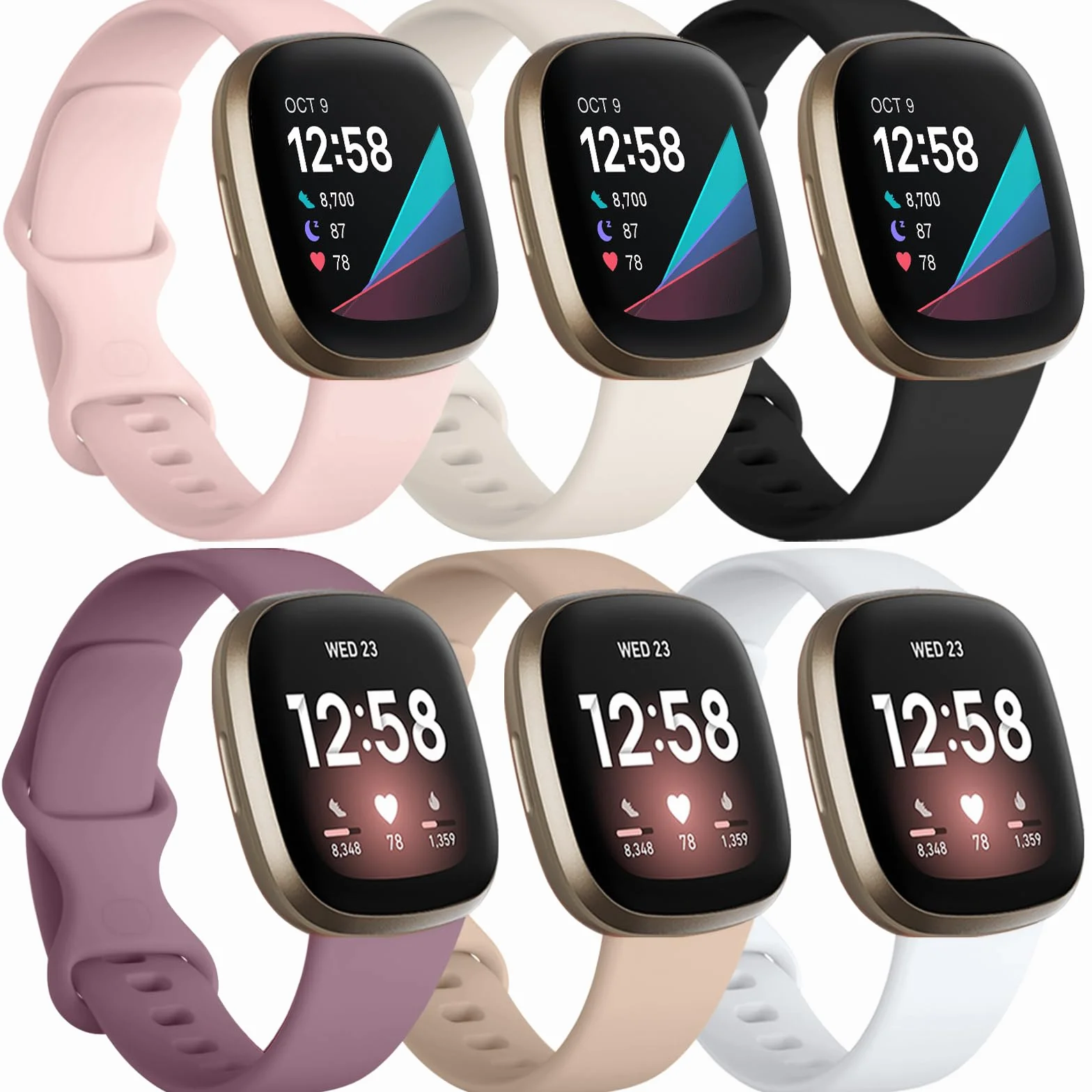 Charlam Correa Fitbit Versa 3/Versa 4/Sense/Sense 2, Correas Deportivas Suave de Repuesto