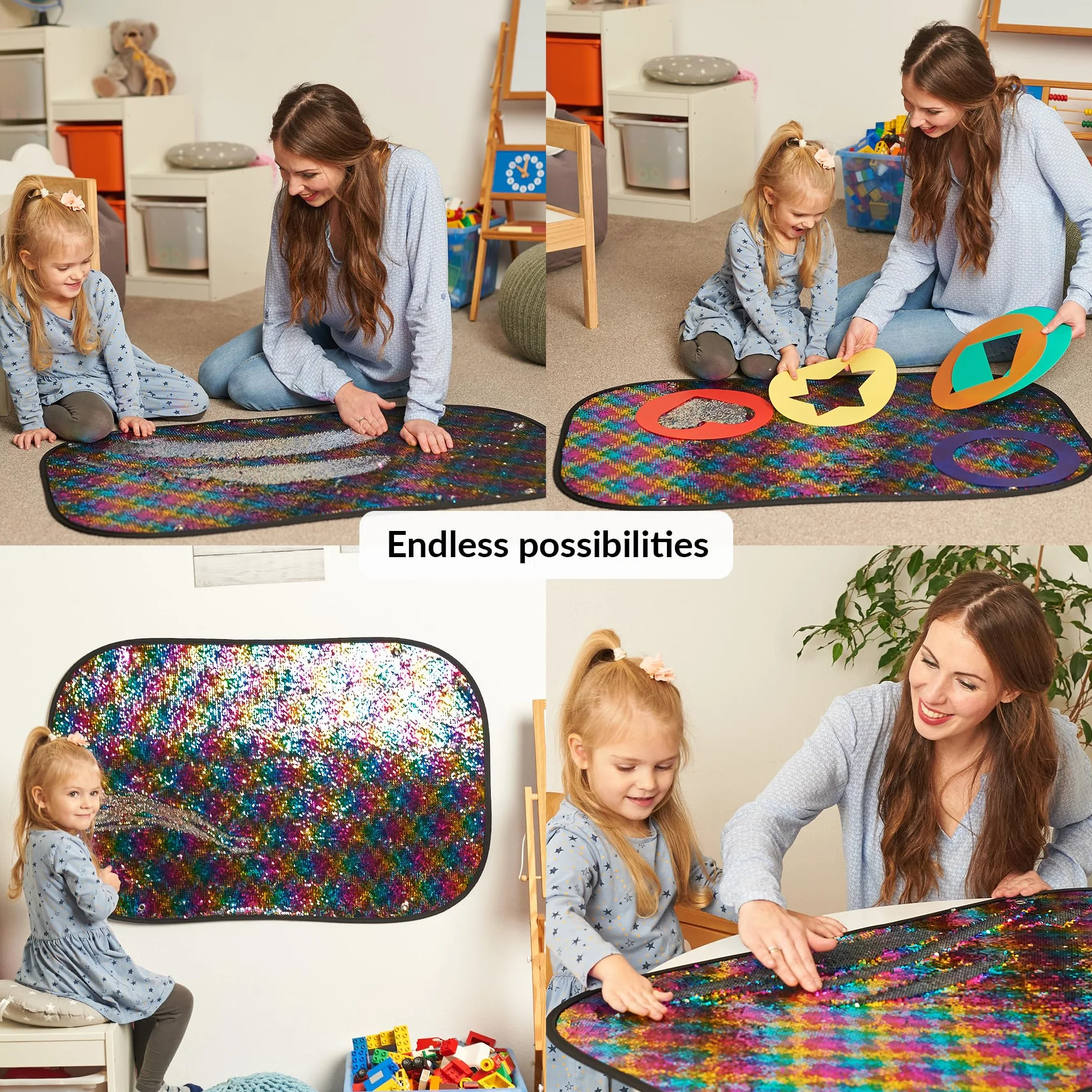 Pared Sensorial de Lentejuelas Reversible para Niños