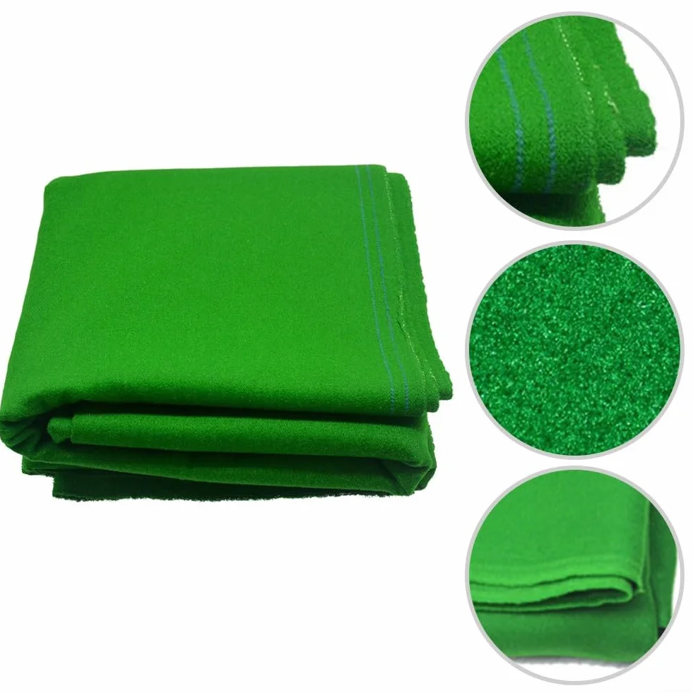 Mantel de fieltro para mesa de billar 9x5 pies, verde, suave, resistente