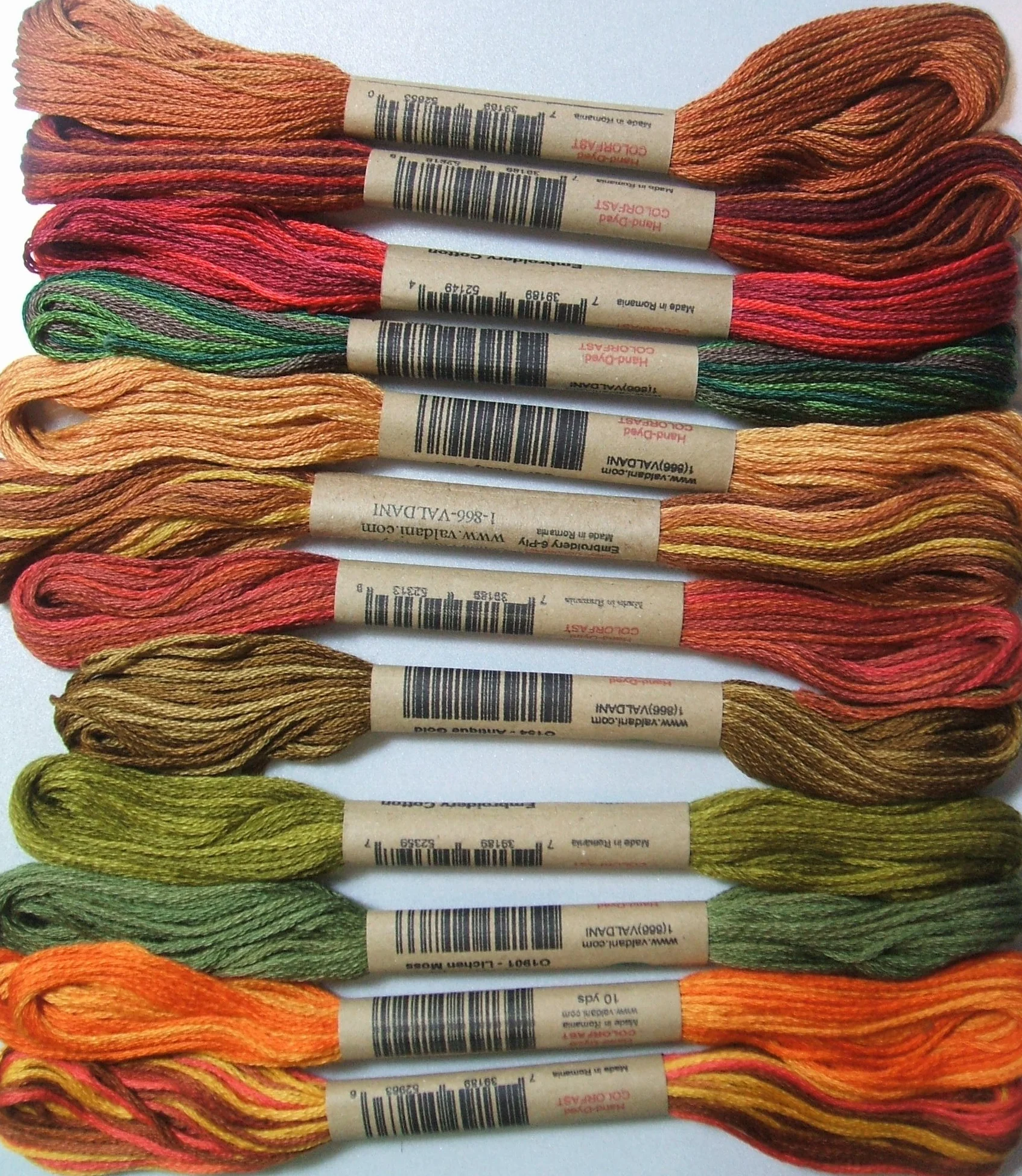 Hilo de bordar de 12 Valdani de 6 capas, fabuloso otoño, madejas de 10 yardas