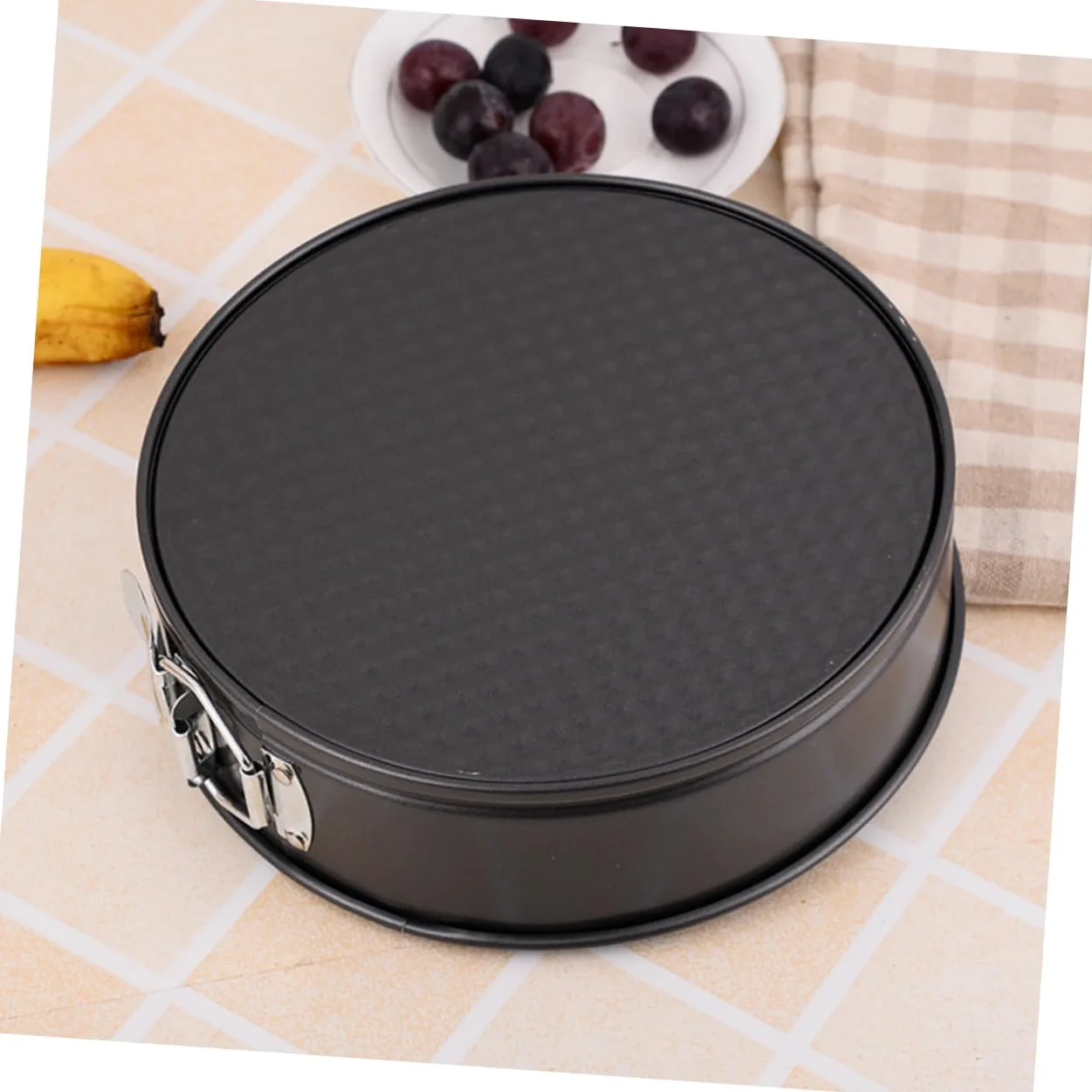 Moldes Redondos Antiadherentes Acero al Carbono 6 Piezas Pasteles | Negro, Aptos para Tarta y Bizcocho, Uso en Casa y Boda, Fondo Tipo Panal