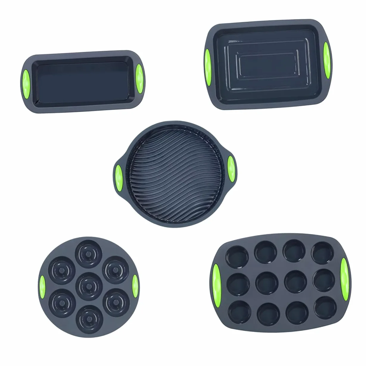 FOMIYES Kit de Moldes de Silicona 5 Piezas para Hornear Casero Moldes para Bizcochos y Pasteles Aptos para Horno y Refrigerador
