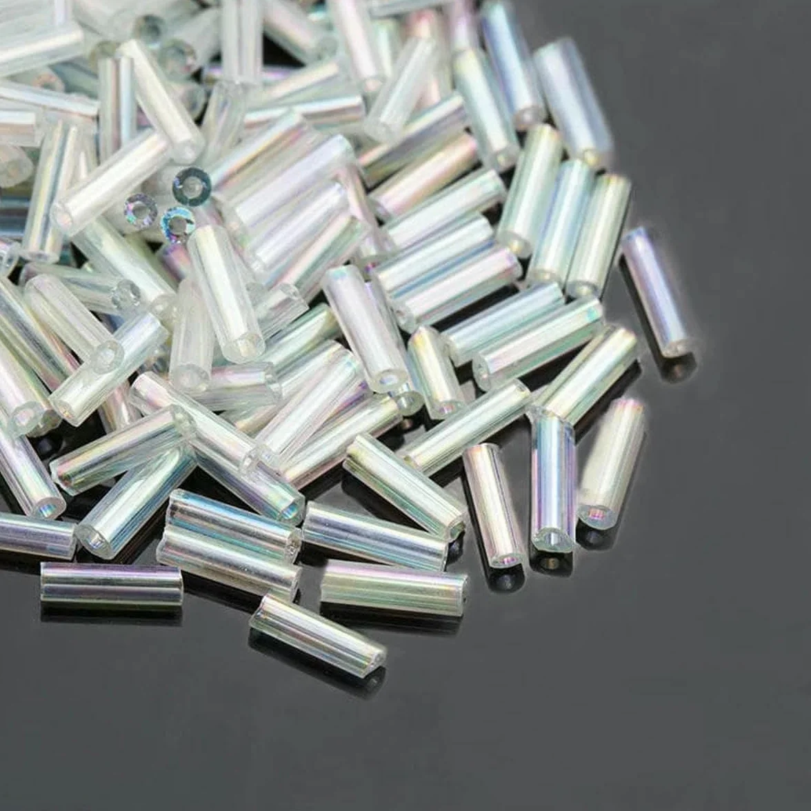 Kit de fabricación de pulseras, cuentas de tubo de cristal y espaciador, 30 g para decoración de joyas y accesorios de manualidades, ideal para proyectos de boda y fiesta
