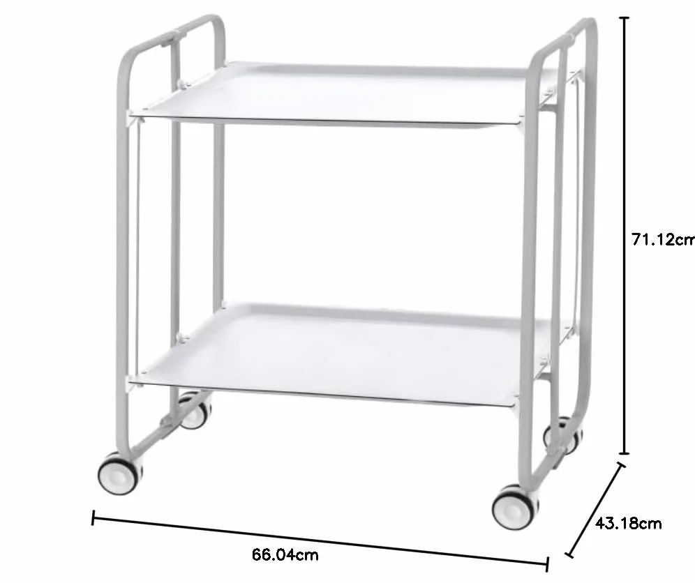 DHO – Mesa de ruedas plegable con chasis gris aluminio.