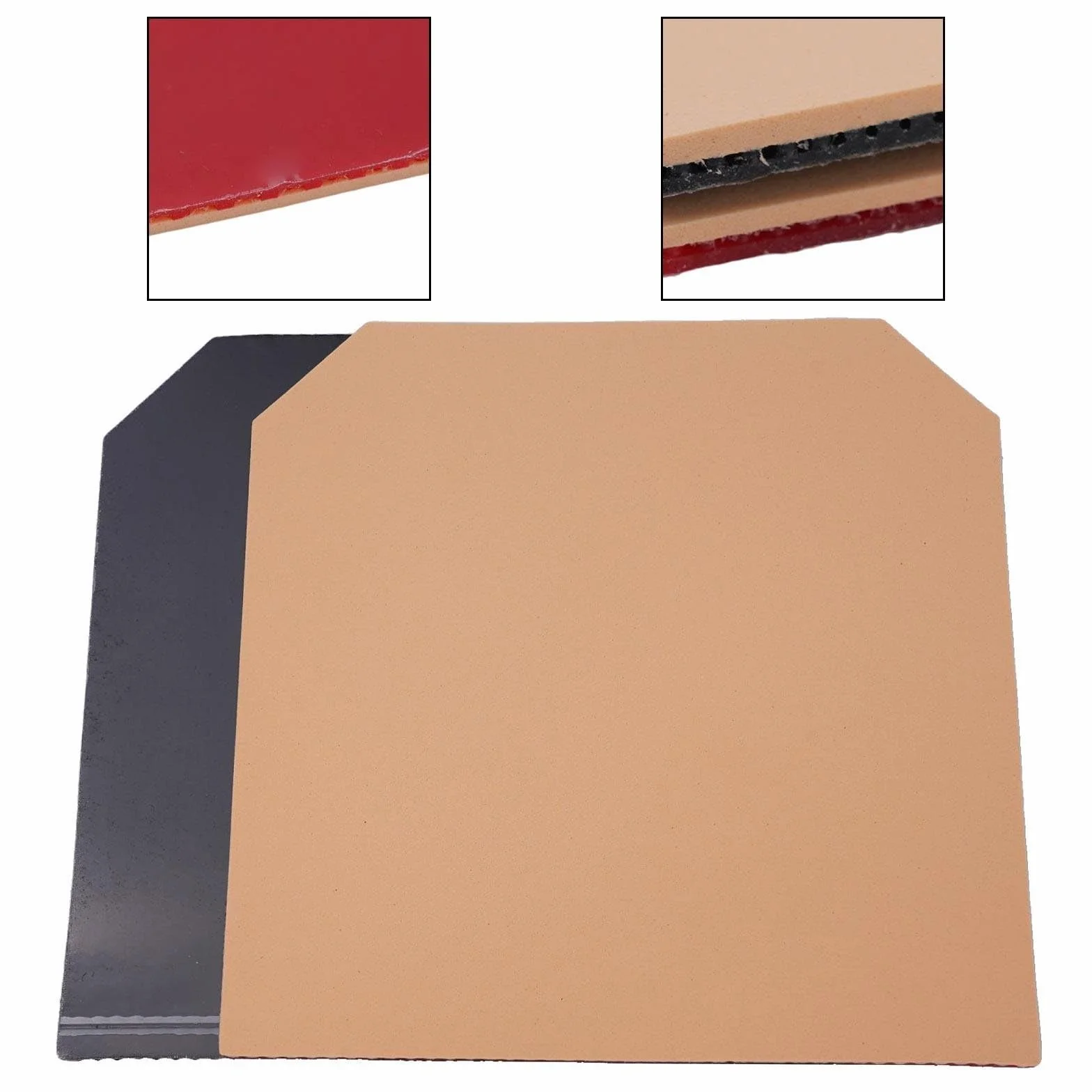 Oniissy Goma de tenis de mesa 2,1 mm dureza 40 repuesto raqueta ping pong control velocidad (negro + rojo)