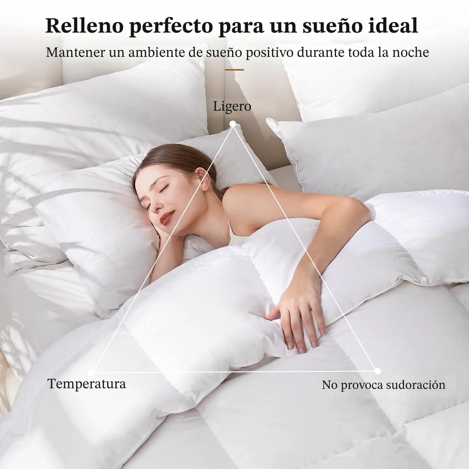 Homyrium Edredon Cama 180 de Plumón Edredón Relleno Nordico Cama 180 de Plumas 260x240cm para Todas Las Estaciones Peso del Relleno: 2500g Lavable, Transpirable, Certificado Oeko-Tex y RDS